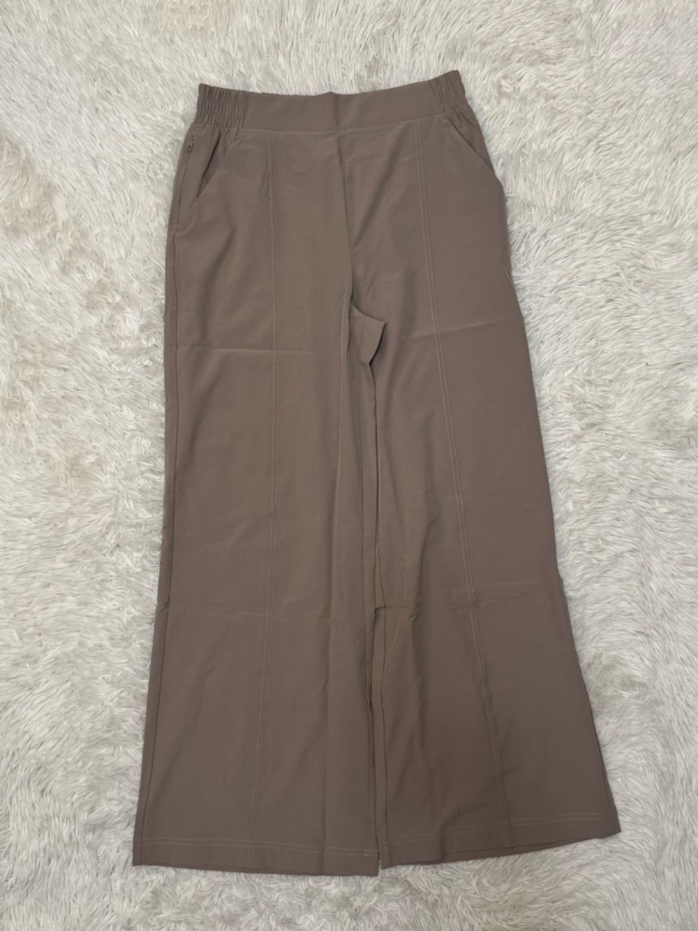 Fabletics Downtown wide leg pant Fabletics Taupe Wide-Leg Pull-On Pants - Picture 3 of 8